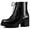 Black, variant on Women's Platform Chunky Heels Combat Boots Black 6