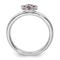 thumbnail image 5 of Natural Rhodolite Garnet Silver Stackable Cross Ring, 5 of 8