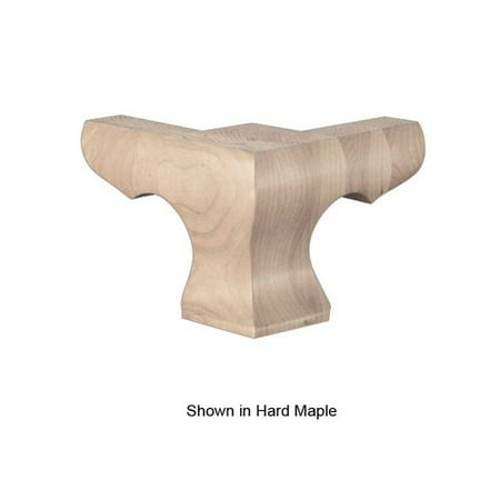 Cherry Bun Foot - Brown Wood Hampton Corner Bun Foot Unfinished Cherry 01703010CH1