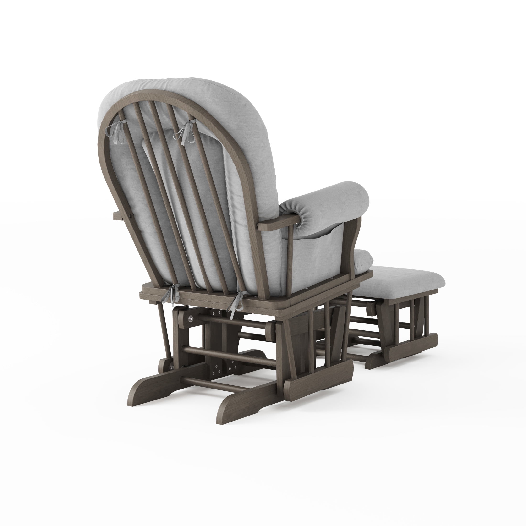 Child Craft Cozy Glider Rocker with Ottoman, Smooth Motion, Dapper Gray Frame, Light Gray Cushion