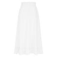 thumbnail image 5 of QATAINLAV Womens Tiered Flowy Pleated Maxi Skirts Casual High Waisted Drawstring A Line Long Skirt Beach Vacation Clothes, White, S, Birthday Gifts, 5 of 8