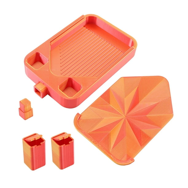 Bandeja organizadora de cuentas para arte de diamantes, contenedor de almacenamiento fácil de usar, clasificador de arte y manualidades dorado y rojo