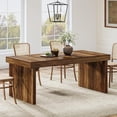 thumbnail image 3 of Tribesigns 63-Inch Dining Table for 6, Rustic Rectangular Wood Kitchen Table, Large Dinner Table with Sturdy Pedestal for Dining Room, Kitchen, 3 of 7