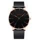 thumbnail image 2 of Reloj de cuarzo para mujer, relojes para parejas, relojes finos de moda para hombre y mujer, reloj de pulsera de cuarzo de malla de acero inoxidable para negocios., 2 of 2