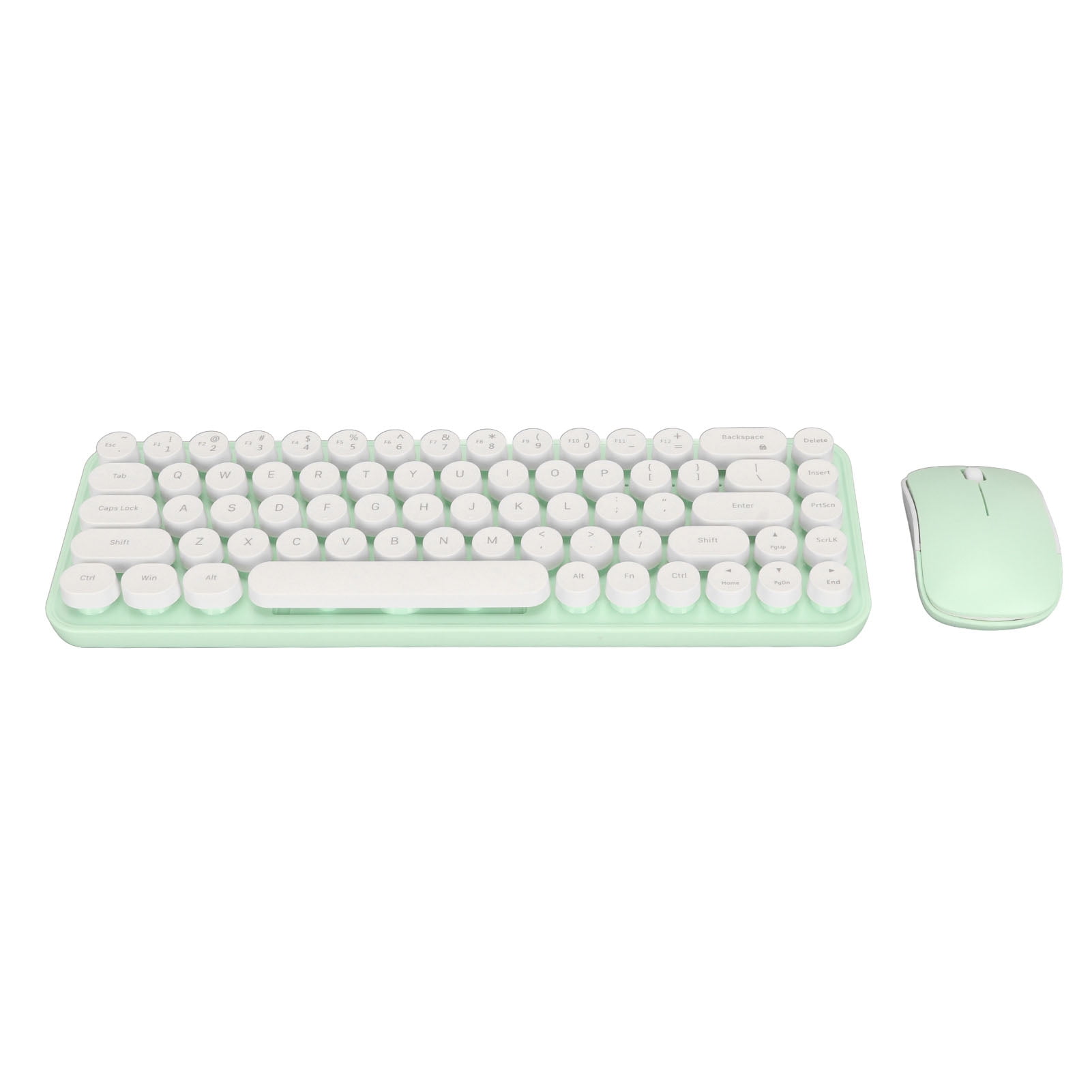 Wireless Typewriter Keyboard And Mouse Combo, 68 Round Keycaps 2.4GHz
