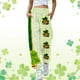 thumbnail image 2 of Gibobby pantalones de mujer de vestir Pantalones de chándal casuales de moda para mujer, pantalones casuales con cordón estampado del día de San Patricio (Beige, M), 2 of 4