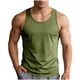 thumbnail image 2 of Camiseta de tirantes de cuello redondo para hombre, color liso, ajustada, para ejercicio, cuello redondo, fitness, manga corta, blusas de algodón para hombre, 2 of 9