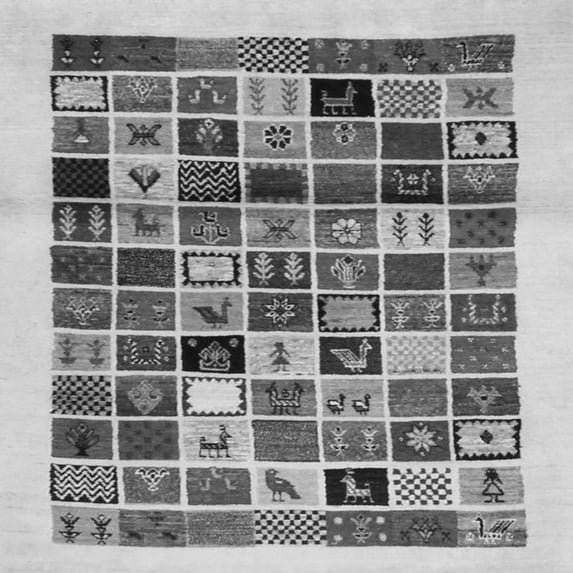 Ahgly Company Indoor Square Abstract Gray Contemporary Area Rugs, 6' Square