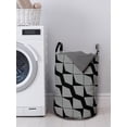 thumbnail image 3 of Abstract Laundry Bag, Continuous Optical Illusion Inspired Monochrome Pattern Geometrical Motif, Basket with Handles Drawstring Closure for Laundromats, 13" x 19", Charcoal Grey White, by Ambesonne, 3 of 4