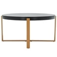 thumbnail image 3 of SAFAVIEH Navya Round Coffee Table, Black Top/Gold Legs, 3 of 10