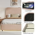 thumbnail image 4 of Llinc Store Upholstered Platform Full Size Hydraulic Storage Bed, Lift Up Storage Bed with Rgb Led Light, Bluetooth Speaker, No Box Spring Needed, Pink, 4 of 10