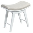 thumbnail image 1 of Gymax Makeup Vanity Stool White Concave Dressing Bench Rubberwood Leg, 1 of 10