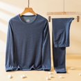 thumbnail image 2 of Blekii Men's Thermal Underwear Set, Long Sleeve Top & Bottom Base Layer, Non-Binding Warm Loungewear, Winter Heattech Sleepwear, Cold Weather Indoor Set, Essential Layer for Outdoor, 2 of 10