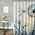 thumbnail image 2 of Chilfamy Dandelion Dragonfly Printed Shower Curtain 100% Polyester Fiber Home Bathroom Decoration with Hooks 69x72, 2 of 7