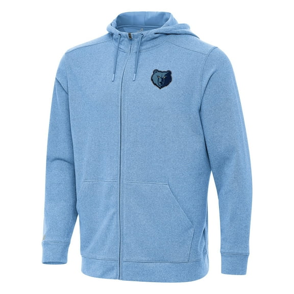 Men's Antigua Light Blue Memphis Grizzlies Effortless Full-Zip Hoodie Jacket