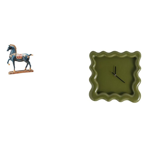 Escultura De Caballo De Pie, Adorno Para Estantería De Sala De Estar, Reloj De Pared Cuadrado Silencioso Y Preciso Para Baño, Cocina, Estudio, Etc.