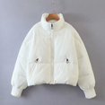 thumbnail image 1 of Chaqueta de algodón cálida y sencilla con cuello alto, informal, urbana y versátil para mujer, 1 of 6