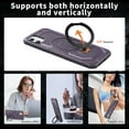 thumbnail image 5 of Allytechgroup Magnetic Case for iPhone 11, Support Wireless Charging Rugged Heavy Duty Durable Cover Case with Kickstand Shockproof Back Cover for iPhone 11, Purple, 5 of 6