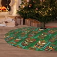 thumbnail image 5 of KLL 48" Christmas Tree Skirt Mask And Palm Leaves Xmas Tree Skirts Mat for New Year Xmas Holiday Party Indoor Outdoor Home Decoration, 5 of 5