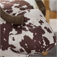 thumbnail image 5 of Brown and White Cow Print Velvet Ottoman Footstool, Modern Animal Shaped Accent Stool for Living Room, Bedroom, Porch, Garden Decor, 5 of 8