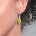 thumbnail image 3 of Gem Stone King 925 Sterling Silver Yellow Lemon Quartz and Green Peridot Dangle Earrings for Women (4.96 Cttw, Gemstone Birthstone, Oval 10X8MM, Trillion 5MM), 3 of 4
