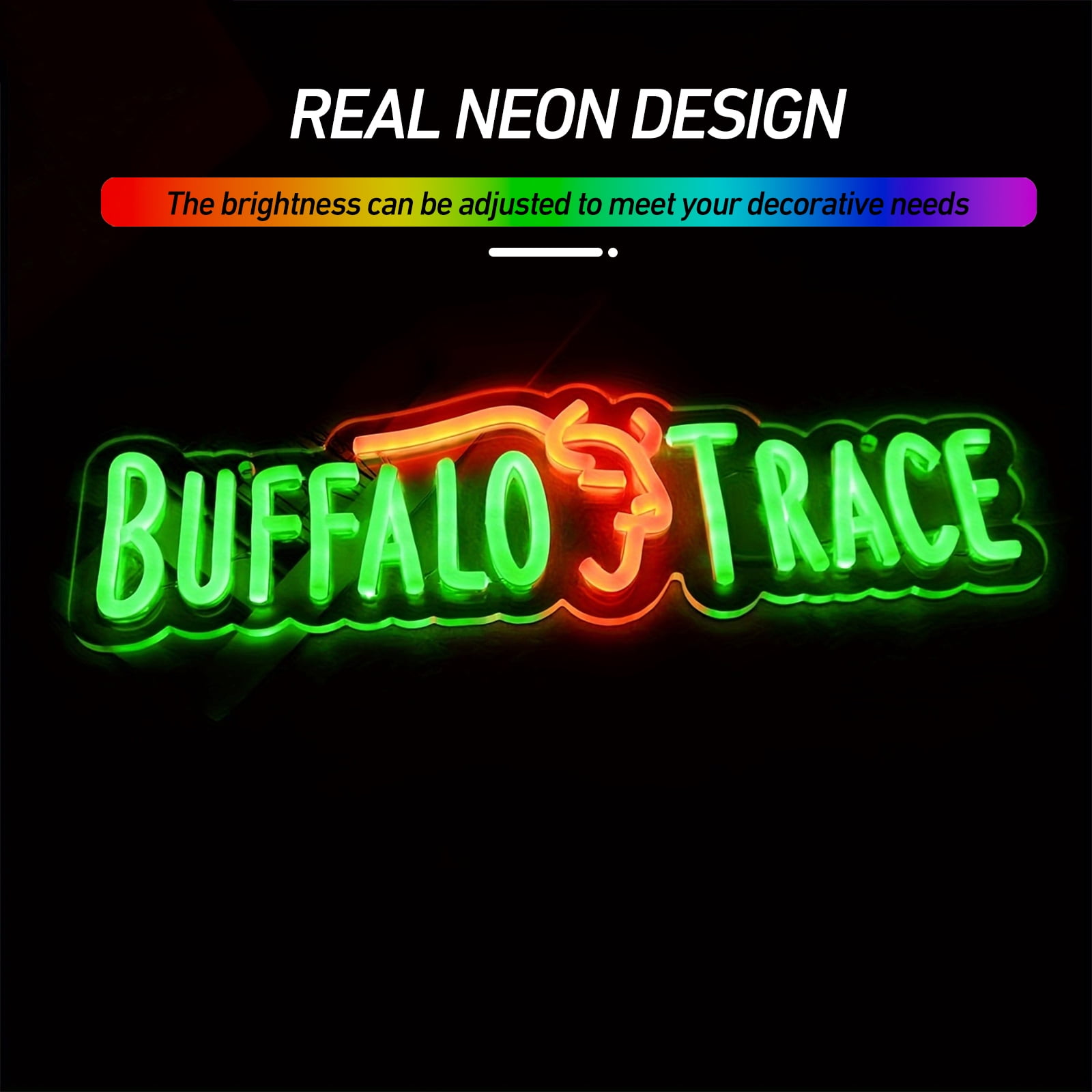 UPONRAY Whiskey Neon Signs, 16.1"*4.7" Dimmable & USB-Powered LED Neon Light, Stylish Wall Decor for Bar, Party, Restaurant, Living Room, Man Cave