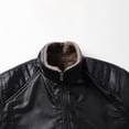 thumbnail image 5 of Mens Faux Leather Jackets Full Zipper Fleece Lined Fashion Motorcycle Casual Outerwear for Winter Black XL, 5 of 7
