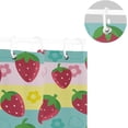 thumbnail image 5 of Coolnut Strawberry and Floral Shower Curtain Bathroom Decor Watercolor Shower Curtain Sets Fabric Cloth Bathroom Curtains with Hooks 60x72 Inch, 5 of 6