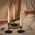 thumbnail image 4 of Stmarry 9.65 Inch Flameless Taper Candles - Realistic 3D Flame with Wick, White Real Wax, Flickering LED Candlesticks, Spring Home Decor, Automatic Timer, Remote Control - Set of 3, 4 of 8