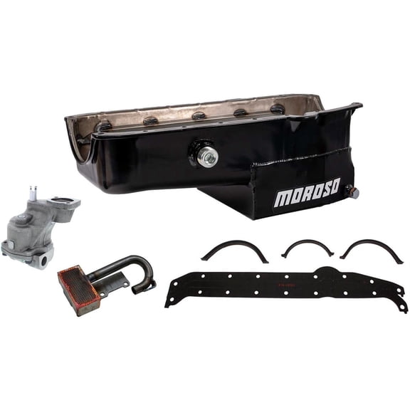 Moroso Oil Pan w/Plug -High Volume Oil Pump/Pickup Kit, 57-79 SBC