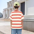 thumbnail image 6 of EnJoCho Boys Striped T Shirt Summer Cute Crew Neck Short Sleeve Tops Tween Cotton Casual Basic Soft Oversized Trendy Light Tees Boys Oversized Cotton T Shirt, 6 of 7