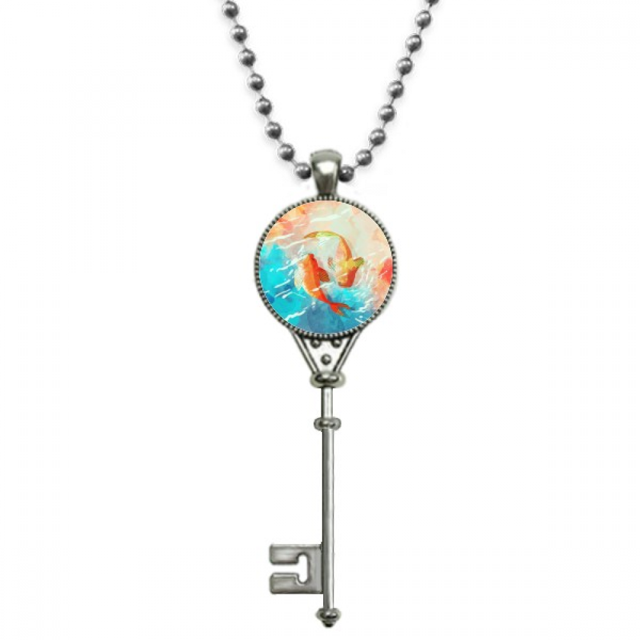 Rojo Koi Fishes acuarela japan style Colgante Collar Vintage Llavero Plata Joyas Unbranded M