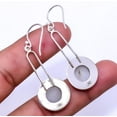 thumbnail image 2 of Gold Titanium Agate Drusy Designer Handmade 925 Sterling Silver Earring 1.95"E43, Beautiful Jewelry For Woman, New Year Sale, Valentin's Day Gift, 2 of 2