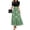Green, variant on Women's Puff Sleeve Two-Piece Maxi Skirt Set, White Floral Print for Vacation & Casual Outfits Yellow S