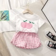 thumbnail image 2 of NOLDARES Toddler Baby Girls Summer Outfits Cute Ruffle Ribbed Short Sleeve T-Shirts Tops Shorts 2Pcs Sets(Pink,6-7 Years), 2 of 4