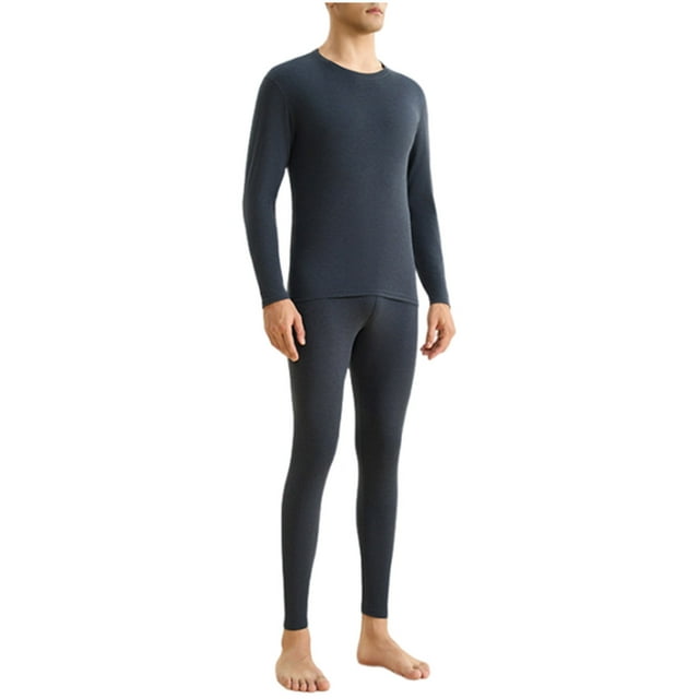 SHTXOZHI Men's Thermal Underwear Set Tops and Bottoms Loungewear Cold Weather Base Layer Set