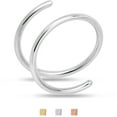 thumbnail image 2 of Body Candy Double Hoop Nose Ring 14k Gold Filled and 925 Silver for Women and Men Spiral Nose Jewelry for Single Piercing Handmade in USA, 2 of 8