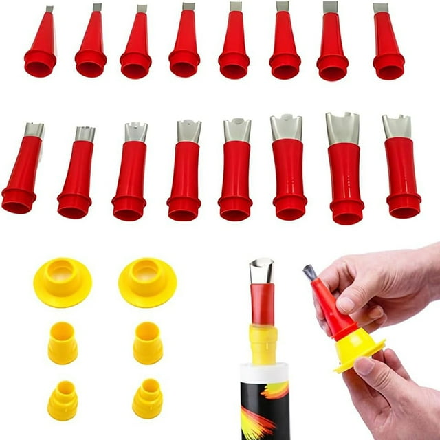 Solution d'Étanchéité Calfeutrage en Verre avec Buse Durable en Acier Inoxydable pour Application Précise de Mastic Ensemble de Charpentier Atelier Bricoleur Premier Appartement Indispensables Étudiant Universitaire 6239ni Av Boîte à Outils Vs-223