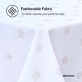 thumbnail image 3 of Deconovo Mantel con estampado de estrellas grandes, blanco, 137 cm de ancho x 183 cm de largo, decorativo, Oxford, resistente a las arrugas, para comedor., 3 of 7