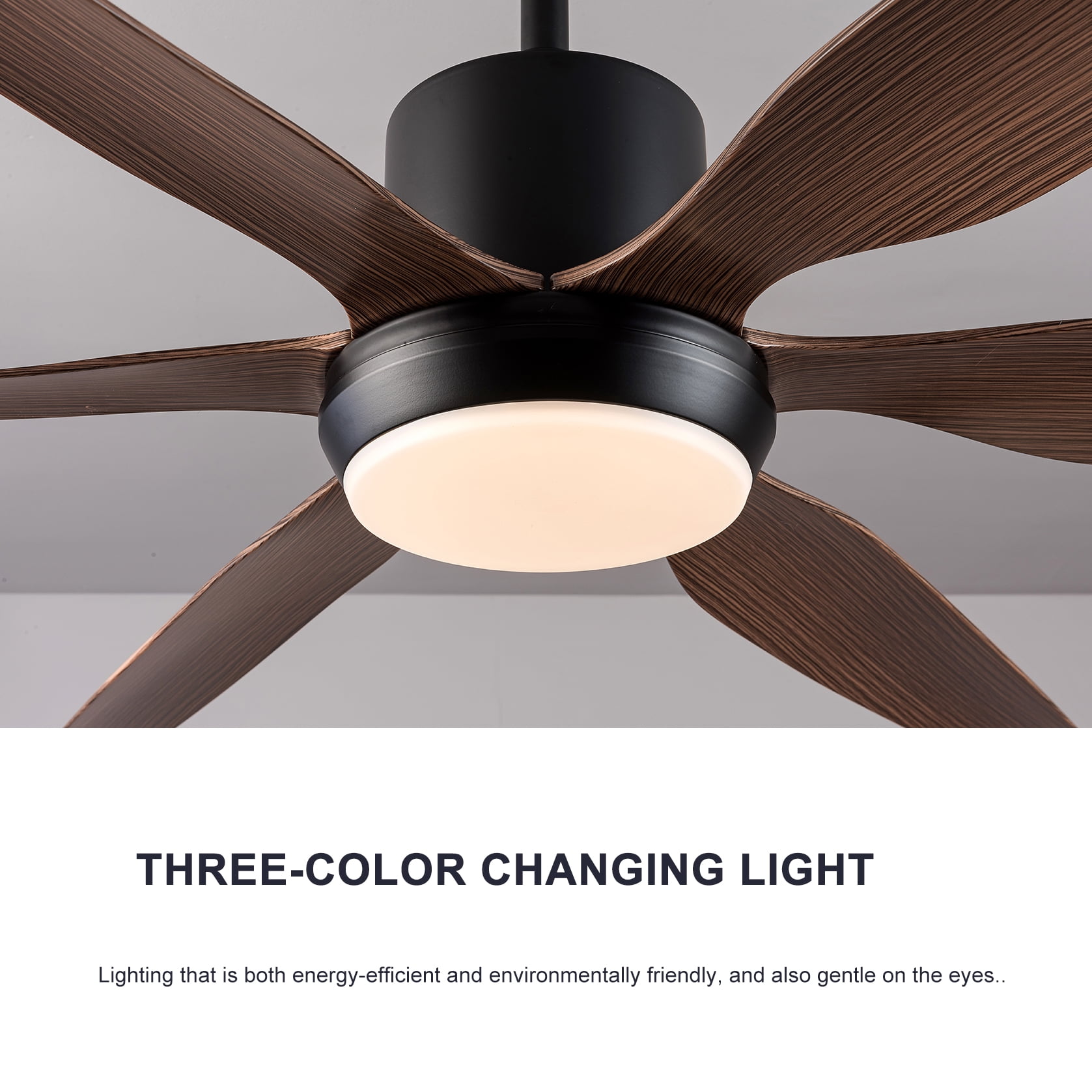 Mintazer 66 in Ceiling Fan with Dimmable LED Light, Farmhouse Ceiling Fan with Remote for Bedroom Living Room, Black
