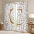 thumbnail image 2 of Homewish Girls Personalized Gifts Blackout Curtains Set of 2 (52x84 Each),Gold Letter C Window Curtains,Orange Purple Floral Curtains and Drapes For Princess,Lightweight Room Decoration, 2 of 6