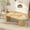Natural 41"-78" Extendable Round Oval, variant on 70.8 Inch Dining Table for 4-6 People, Oval Kitchen Table with Semi-Cylindrical Legs Base, Modern Farmhouse Round Dinner Tables for Dining Room Kitchen Living Room (Walnut)