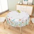 thumbnail image 4 of Mizhona Rustic Flower Round Tablecloths,Blue Table Cloth for Round Table,Kitchen Party Outdoor Decor，72", 4 of 5