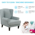 thumbnail image 5 of Jacquard Wingback Chair Covers, 2 Piece Stretch Chair Slipcovers Wing Chair Covers Furniture Covers for Wingback Chairs, 5 of 8
