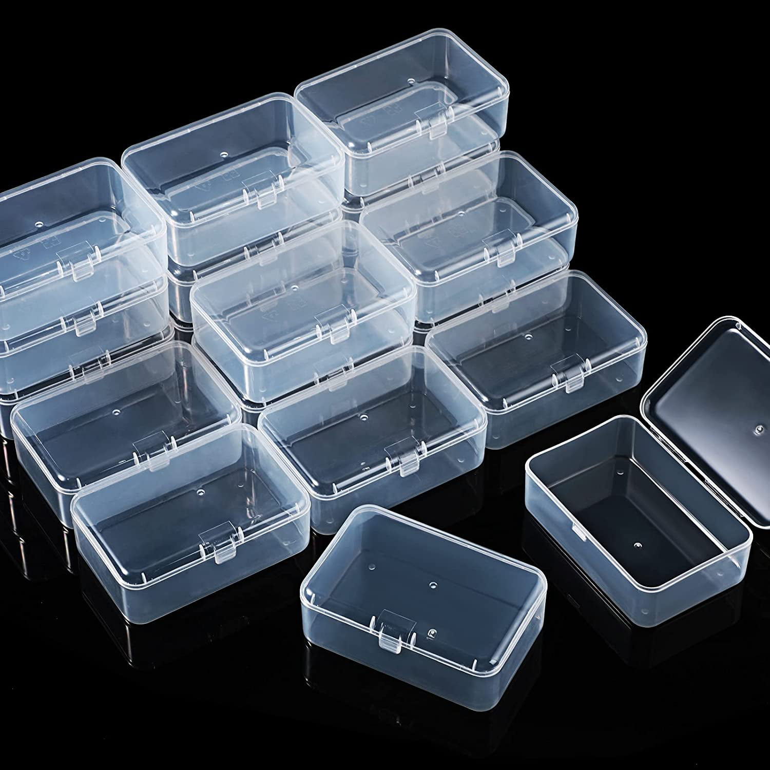 Details about   Rectangle Plastic Boxes Clear Storage Organiser Crafts Beads Jewellery Case Lid 