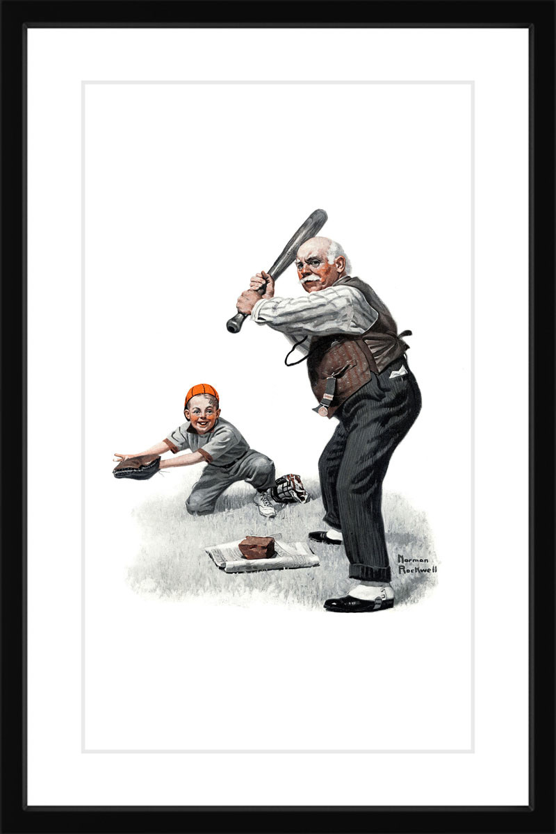 Marmont Hill 'Gramps At The Plate' by Norman Rockwell Framed Painting Print