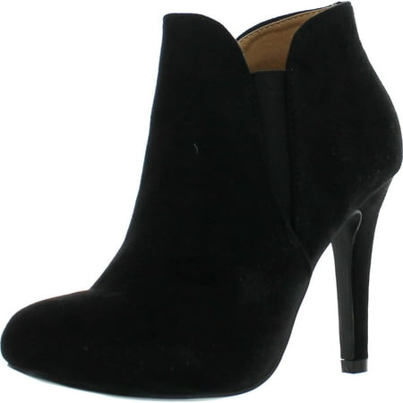 

BELLA MARIE KENDALL-10 Women s Soft Round Toe Elastic Cut Out Stiletto Booties Black 10