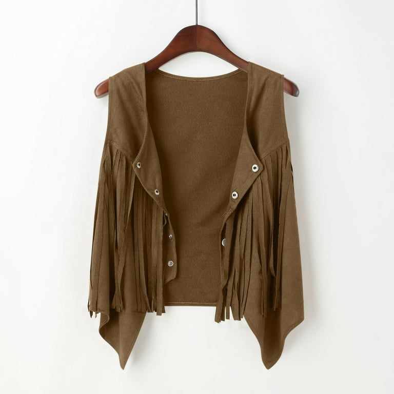 Vtg. Saguaro trading Co West brown suede leather vest, size L, women's,  Korea