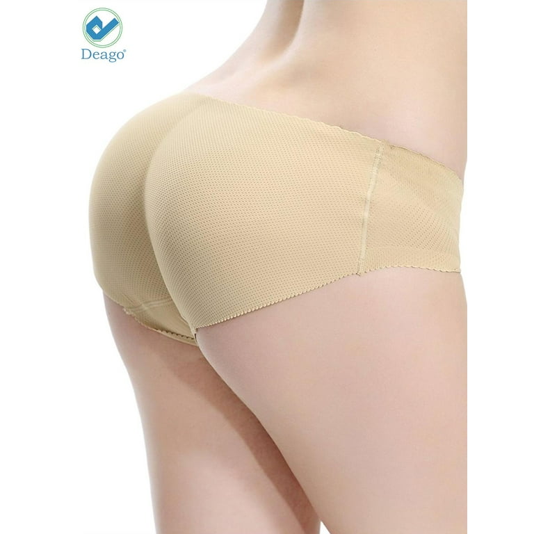 Deago Women's Sexy Padded Seamless Butt Lifter Briefs Hip Enhancer Body  Shaper Panties Underwear M size, White 
