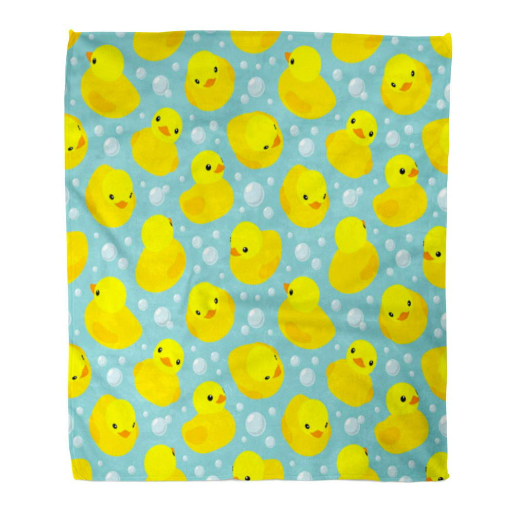 LADDKE Flannel Throw Blanket Pattern Baby Yellow Rubber Ducks The is ...